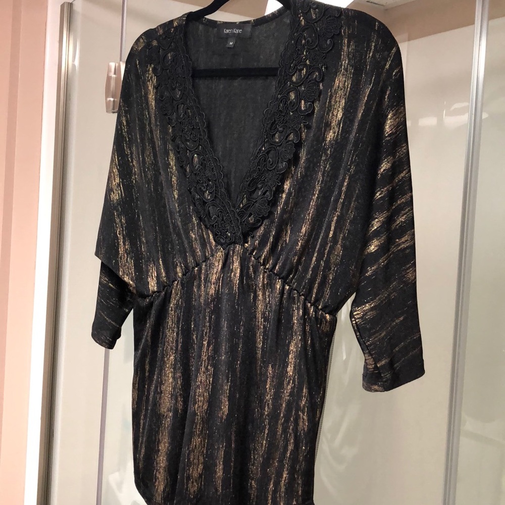 Karen Kane semi sheer 3/4 length arms sweater